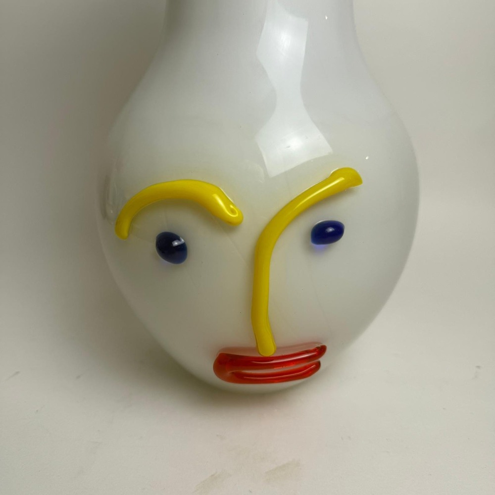 Mihai Topescu Children's Collection Art Glass Face Vase Abstract Studio Colorful - Picture 5 of 11